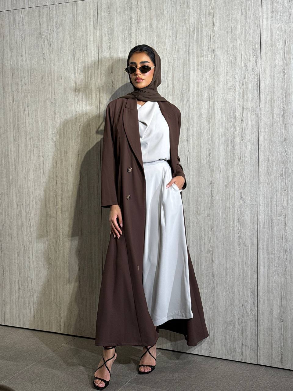 Crepe Abaya in Brown C:6524 Brown