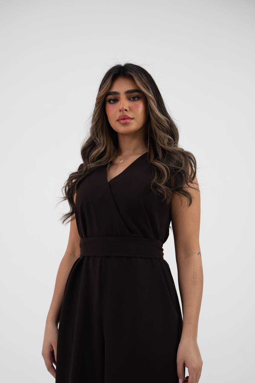 Brown crepe jumpsuit.C:121