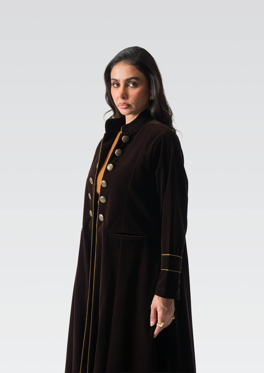 Brown velvet abaya.C:6836