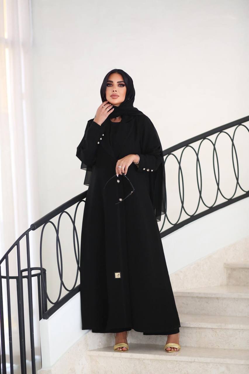 Black Cuba Crepe Abaya C:6519