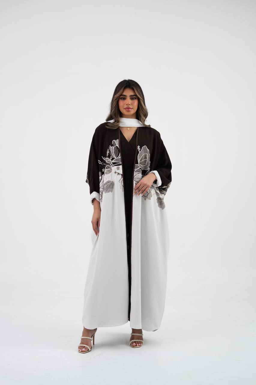عباية بشت كريب مع تطريز .C:6767