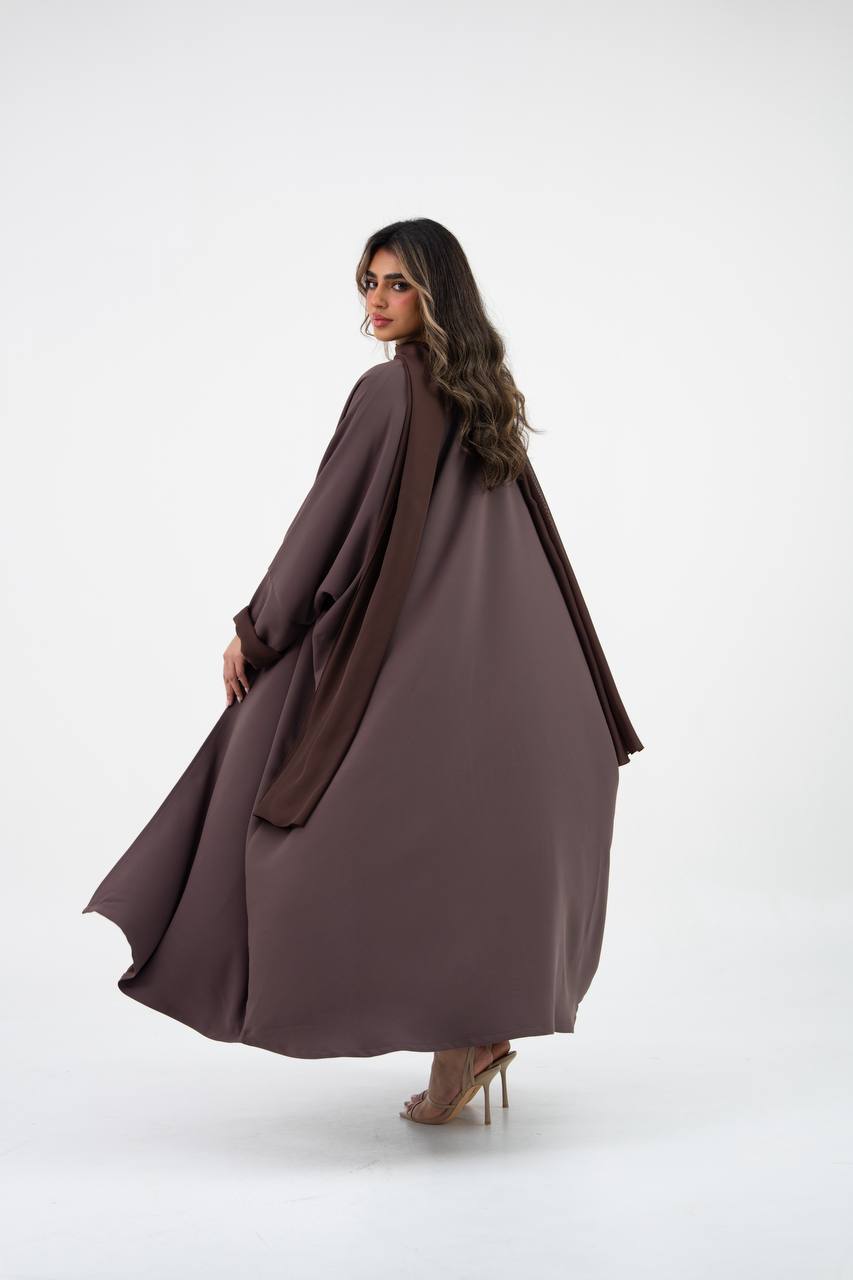 عباية بشت كريب باللون الكوفي مع تطريز, C:6769