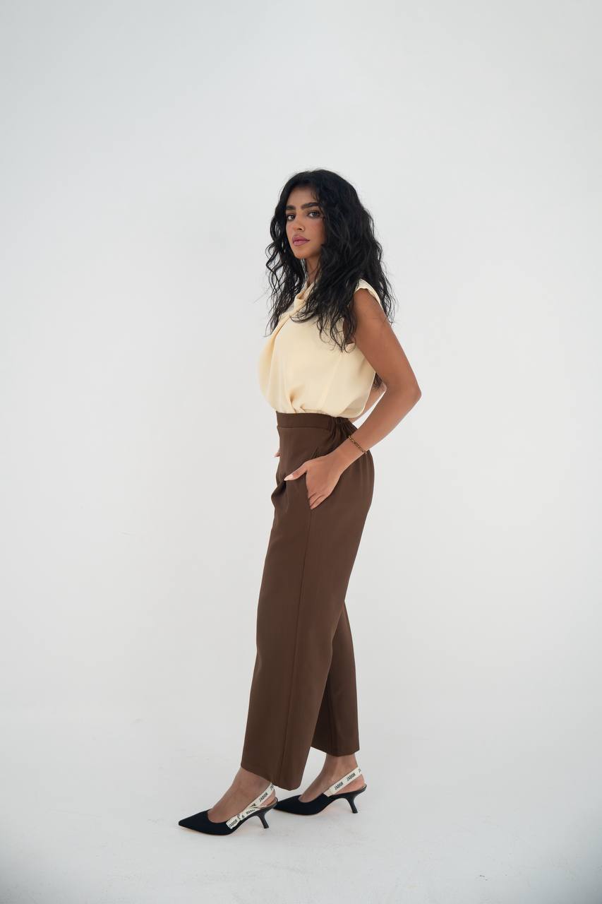 Blouse & Linen Beige brown SetC:150