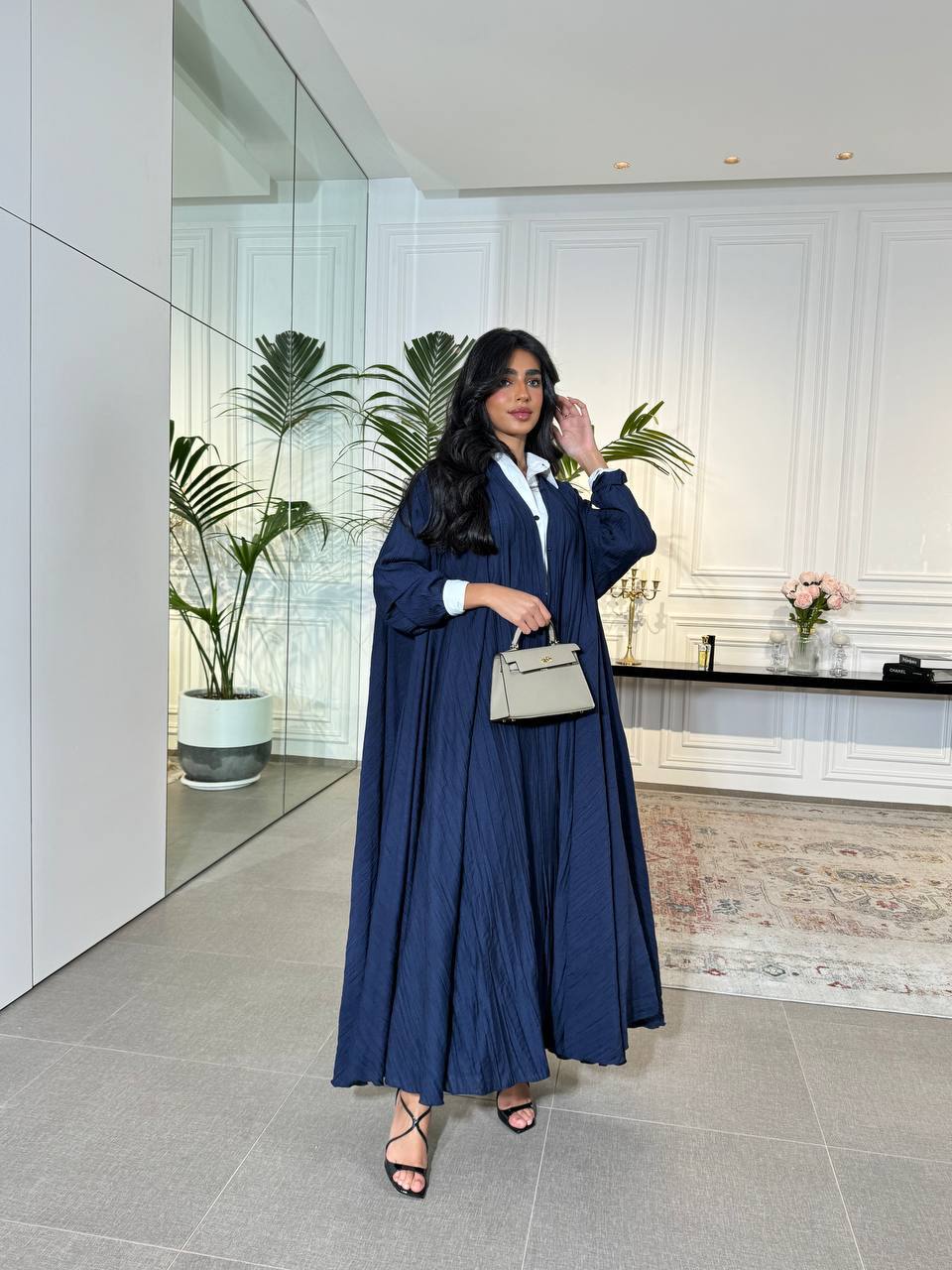 Abaya Crepe C:6528 Blue (Free size)