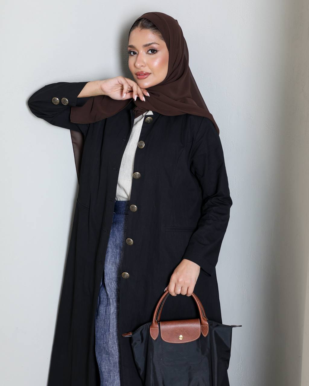 Black trench coat C:6657