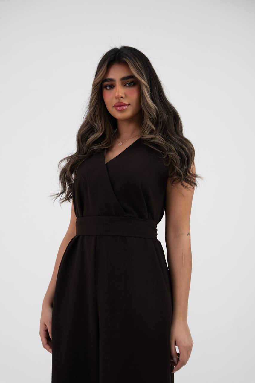 Brown crepe jumpsuit.C:121