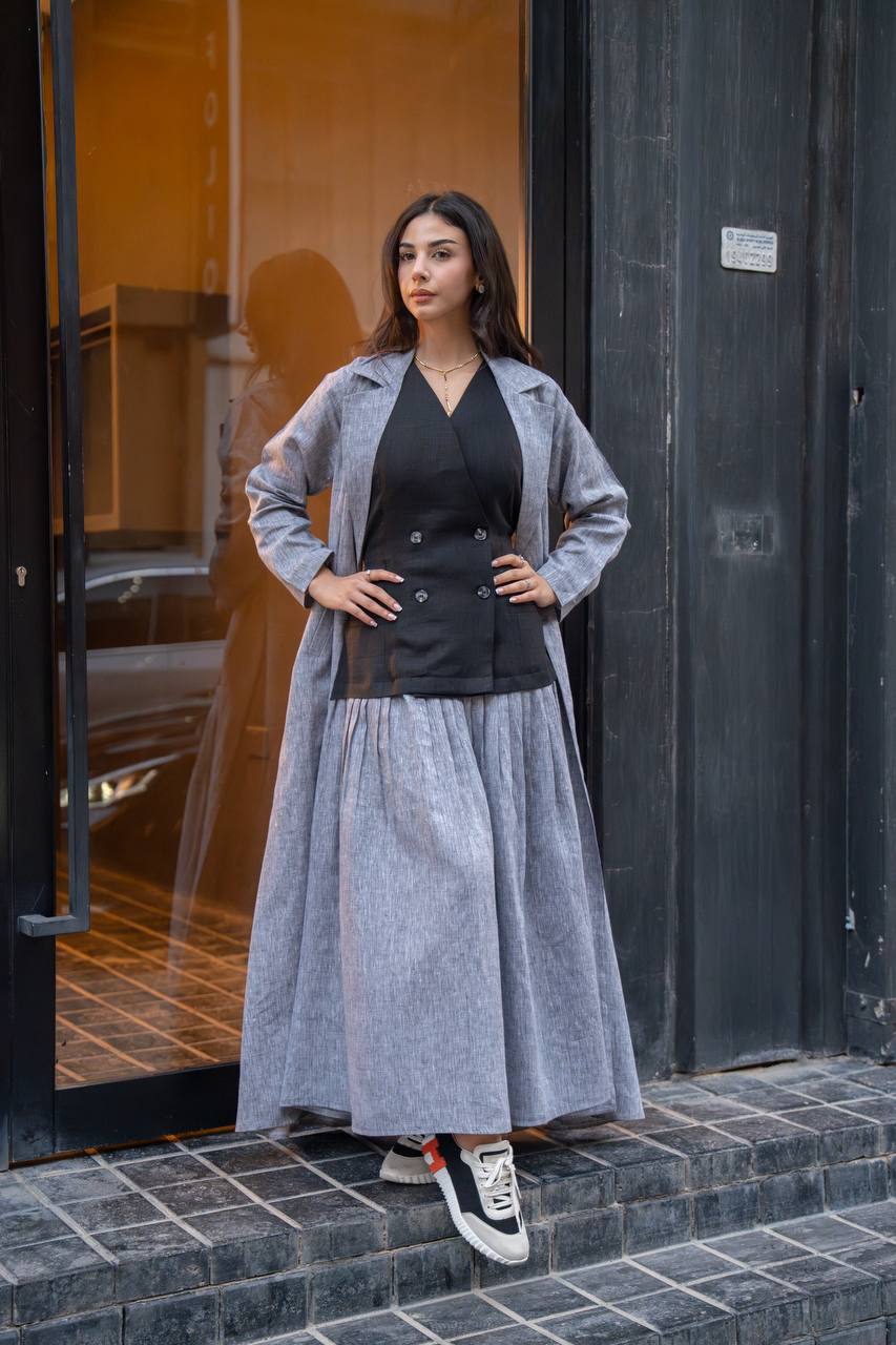 Gray linen blazer. C:6459