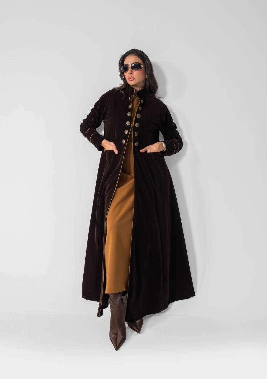 Brown velvet abaya.C:6836