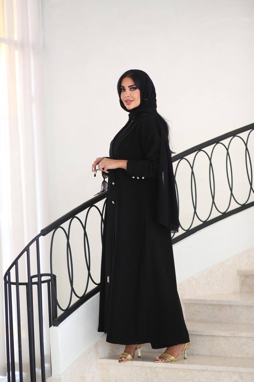 Black Cuba Crepe Abaya C:6519