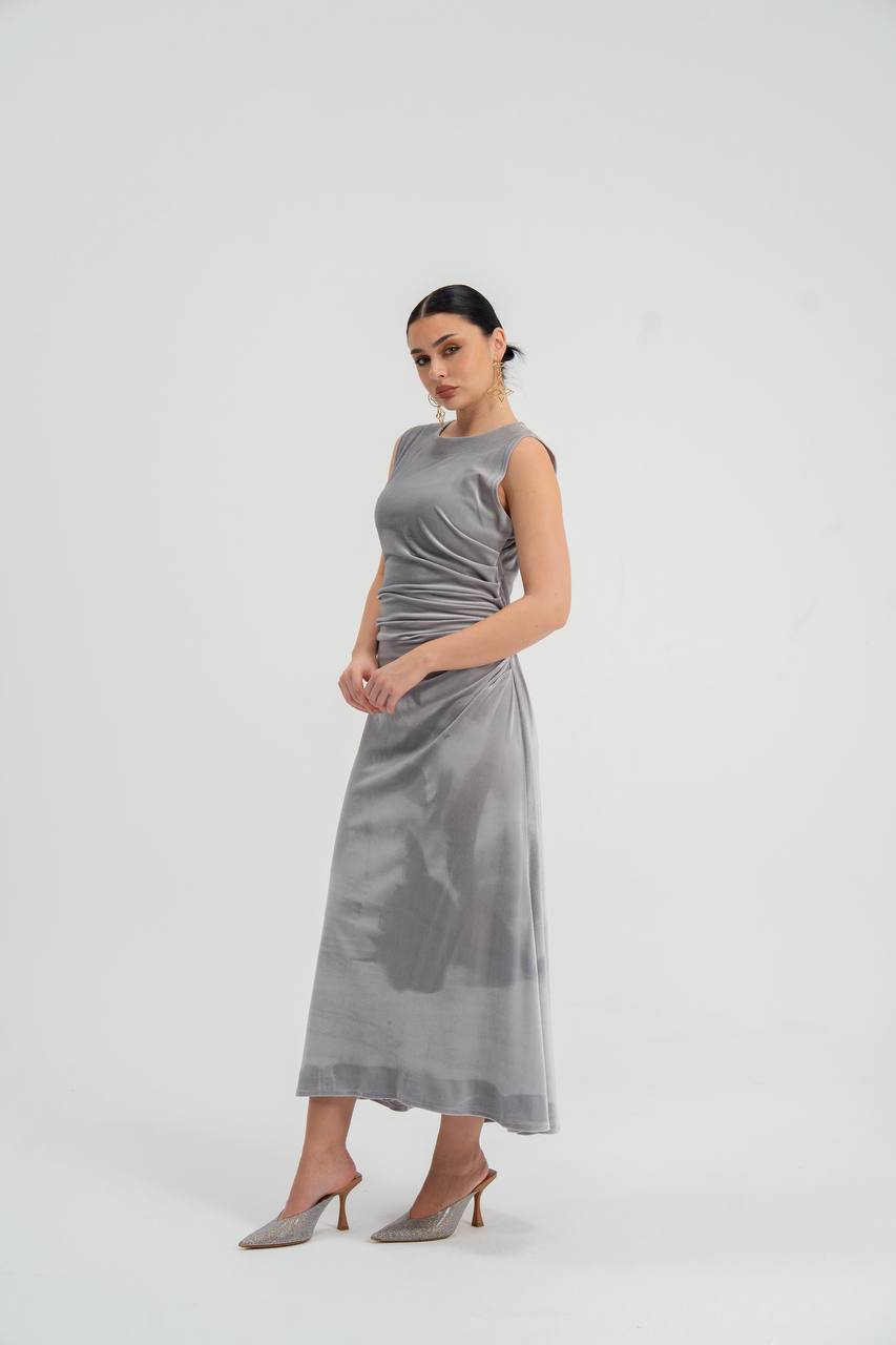 gray velvet dress. C:226
