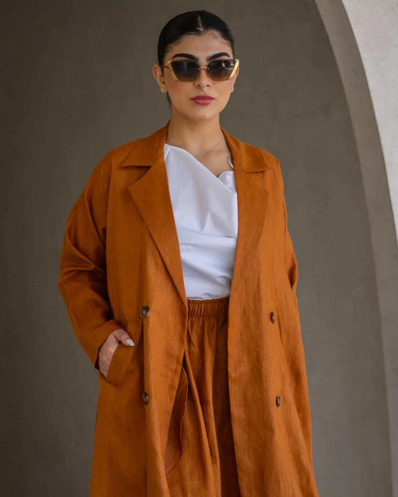 BLAZER LINEN C:6459 ORANGE