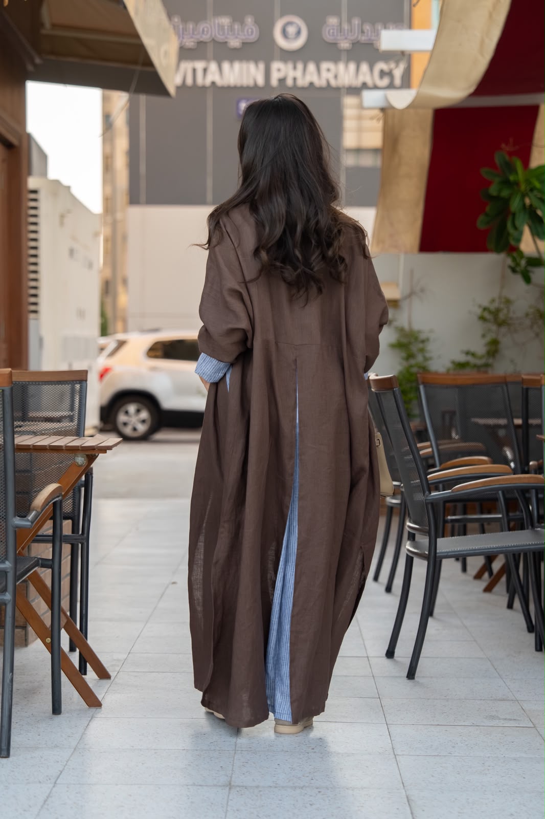 Brown trench coat.C:6818