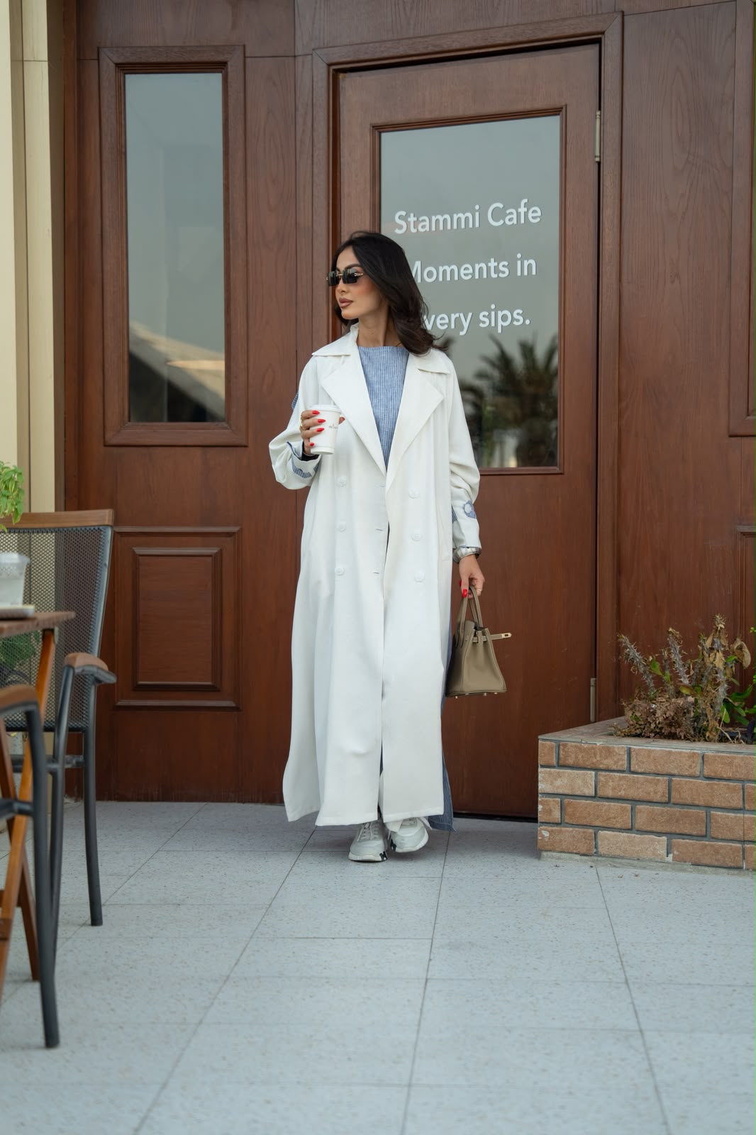 Blazer abaya made of linen and cotton.C:6815
