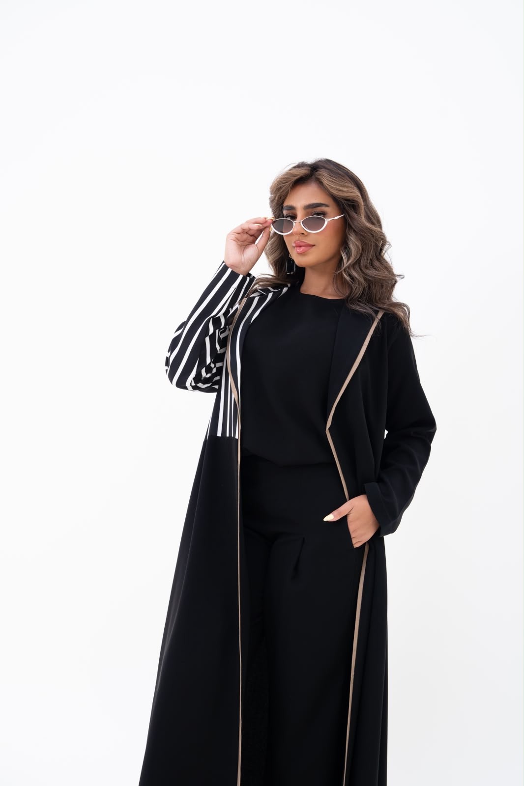 black crepe abaya.C:6811