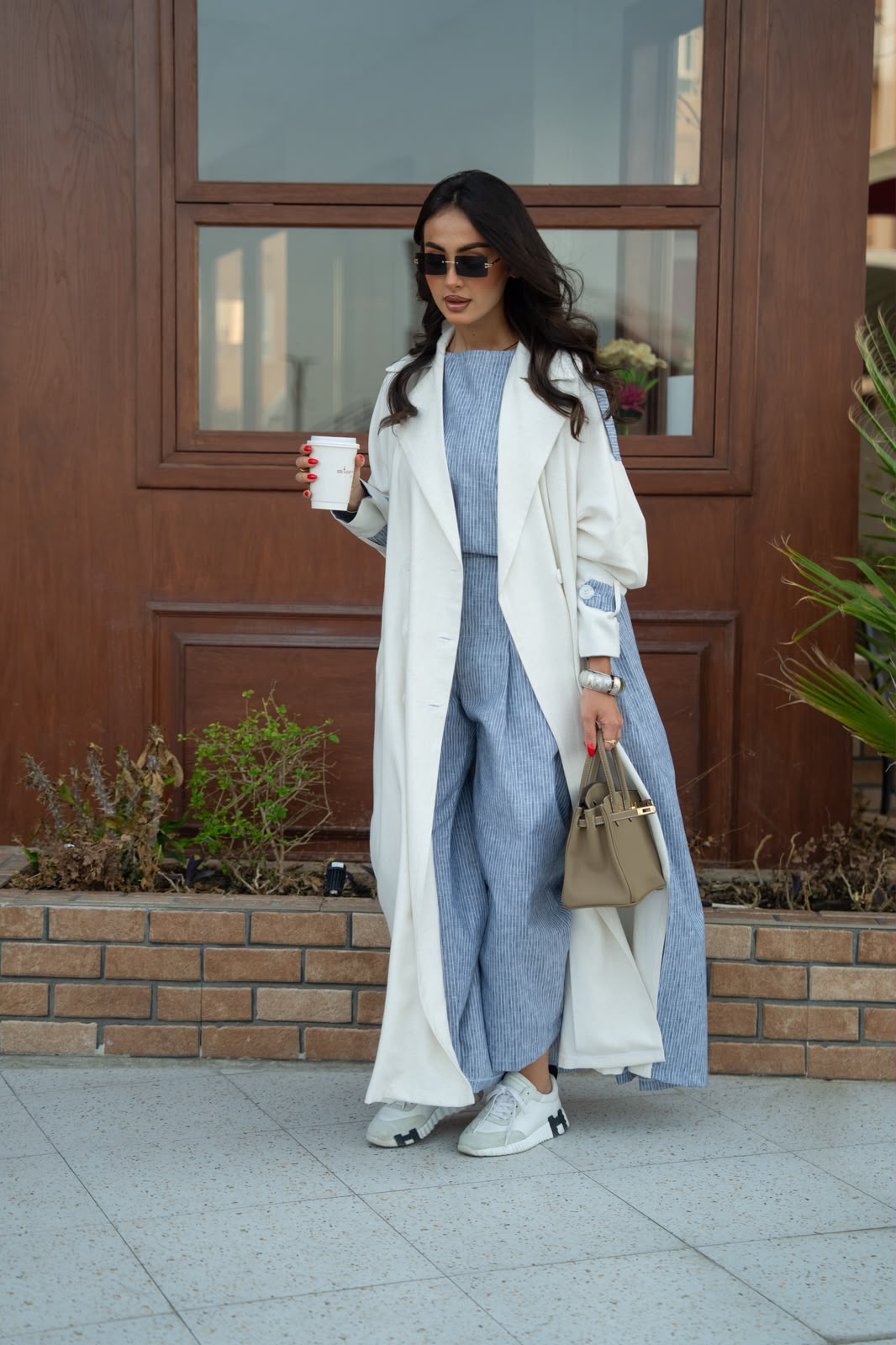 Blazer abaya made of linen and cotton.C:6815