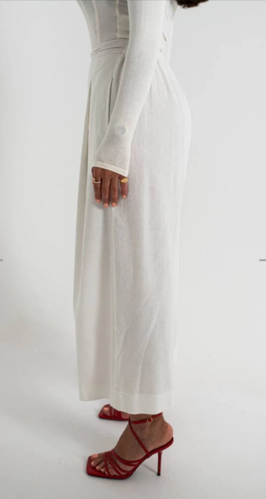 PANTS LINEN WHITE PL1552-WHITE
