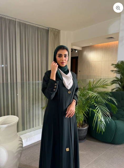 Abaya Blazer Crepe C:6489 Green