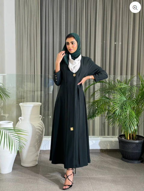 Abaya Blazer Crepe C:6489 Green