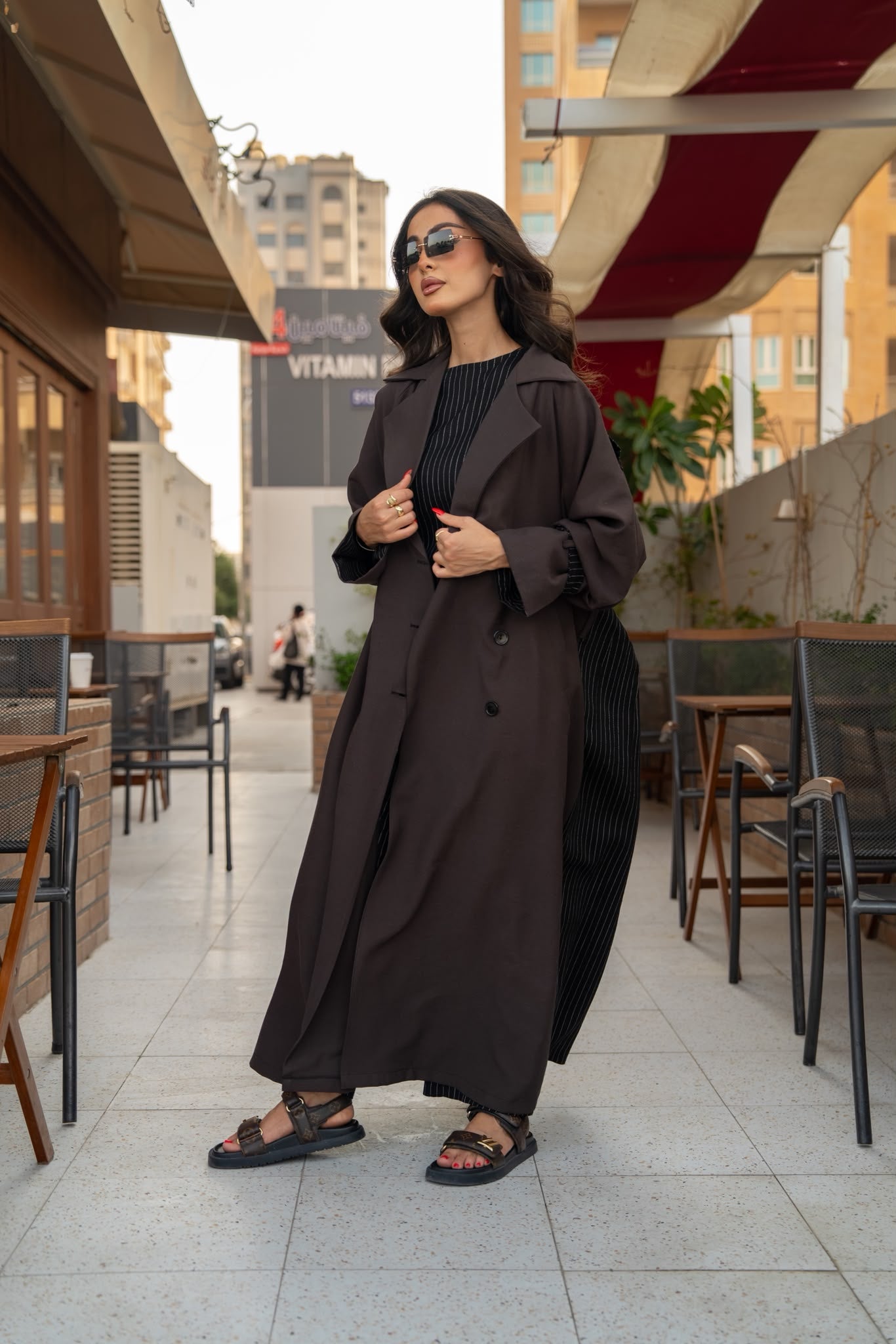 Brown linen and cotton blazer.C:6815