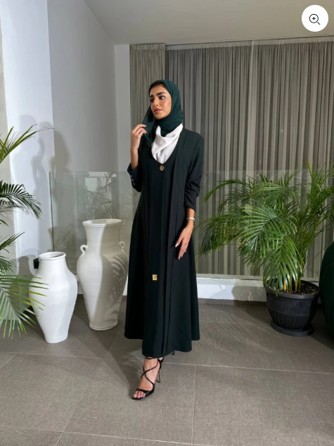 Abaya Blazer Crepe C:6489 Green