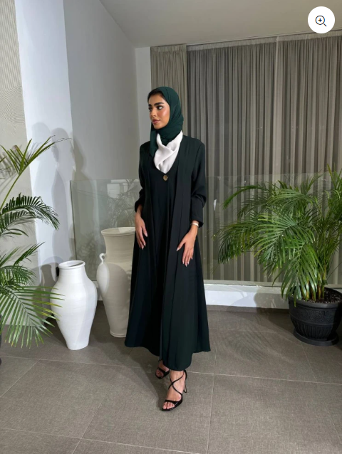 Abaya Blazer Crepe C:6489 Green