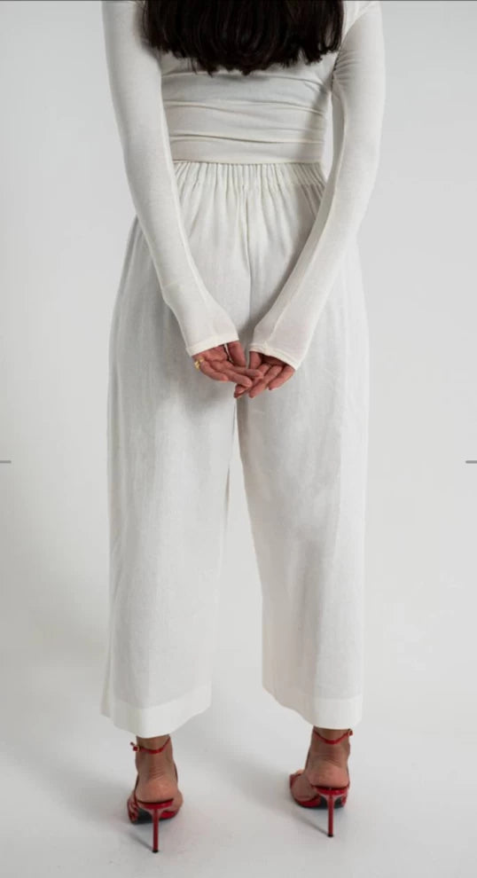 PANTS LINEN WHITE PL1552-WHITE