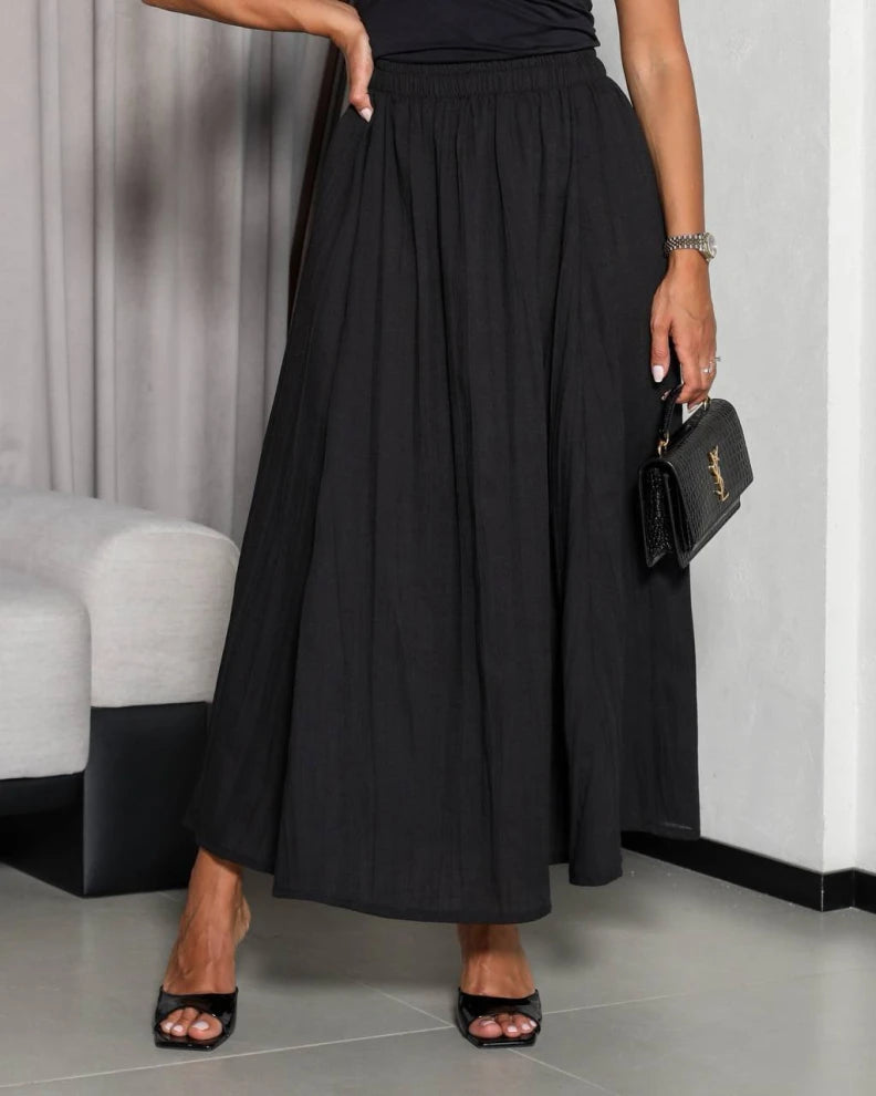 Linen Black Skirt C: SL1579