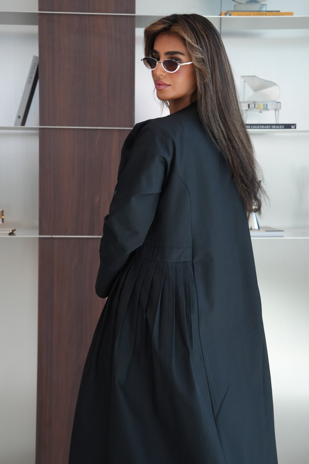 black crepe abaya. C:6814
