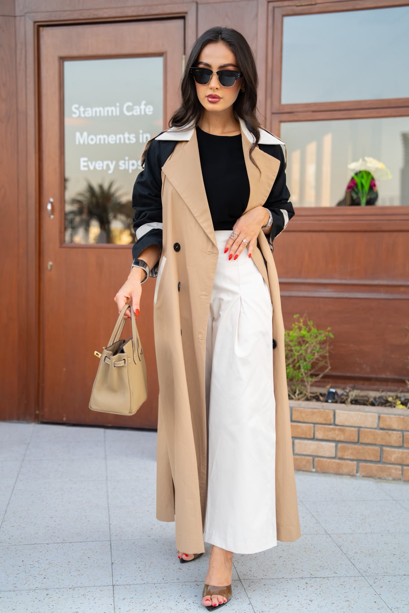 Beige trench coat.C:6815