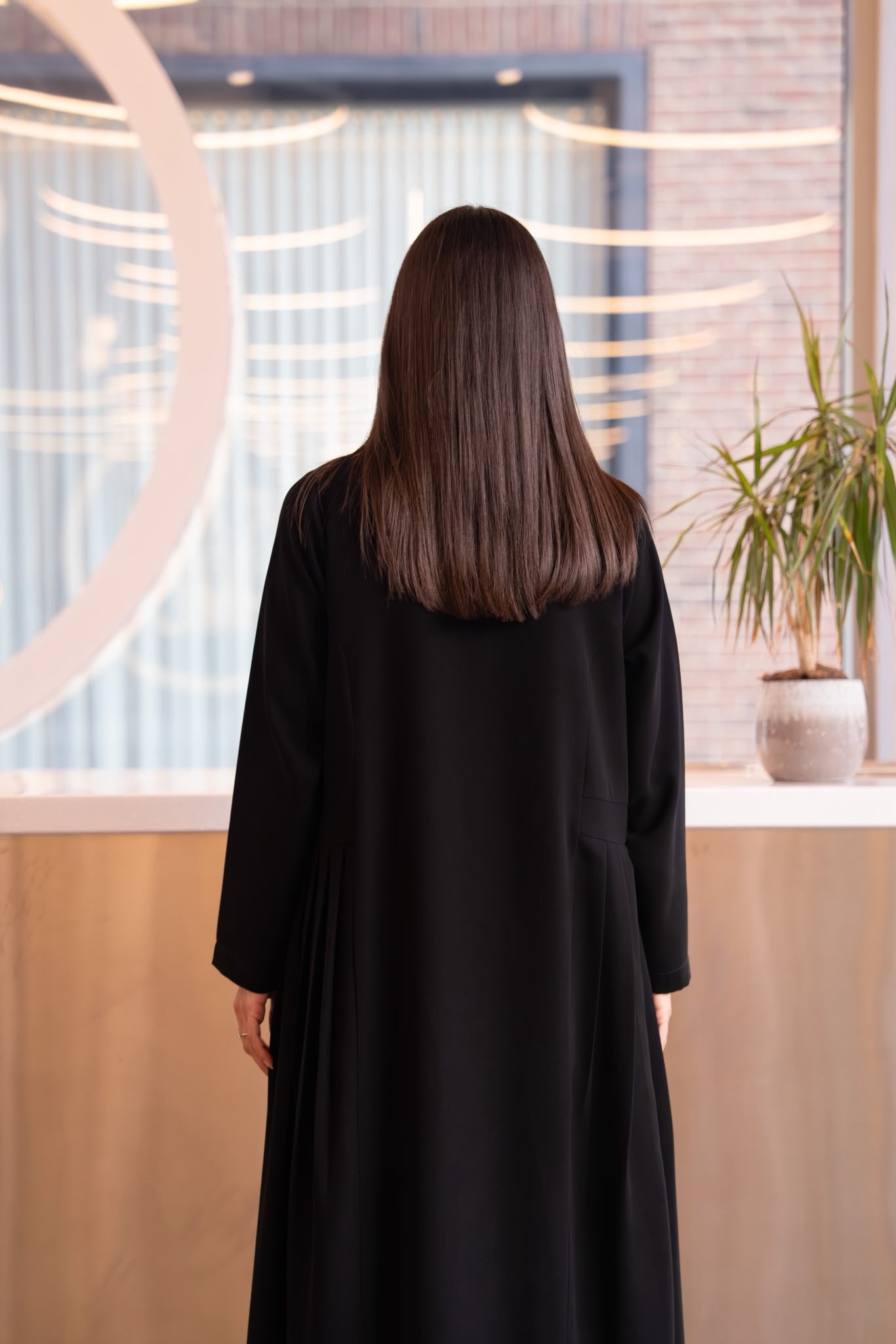 black crepe abaya.C:6814