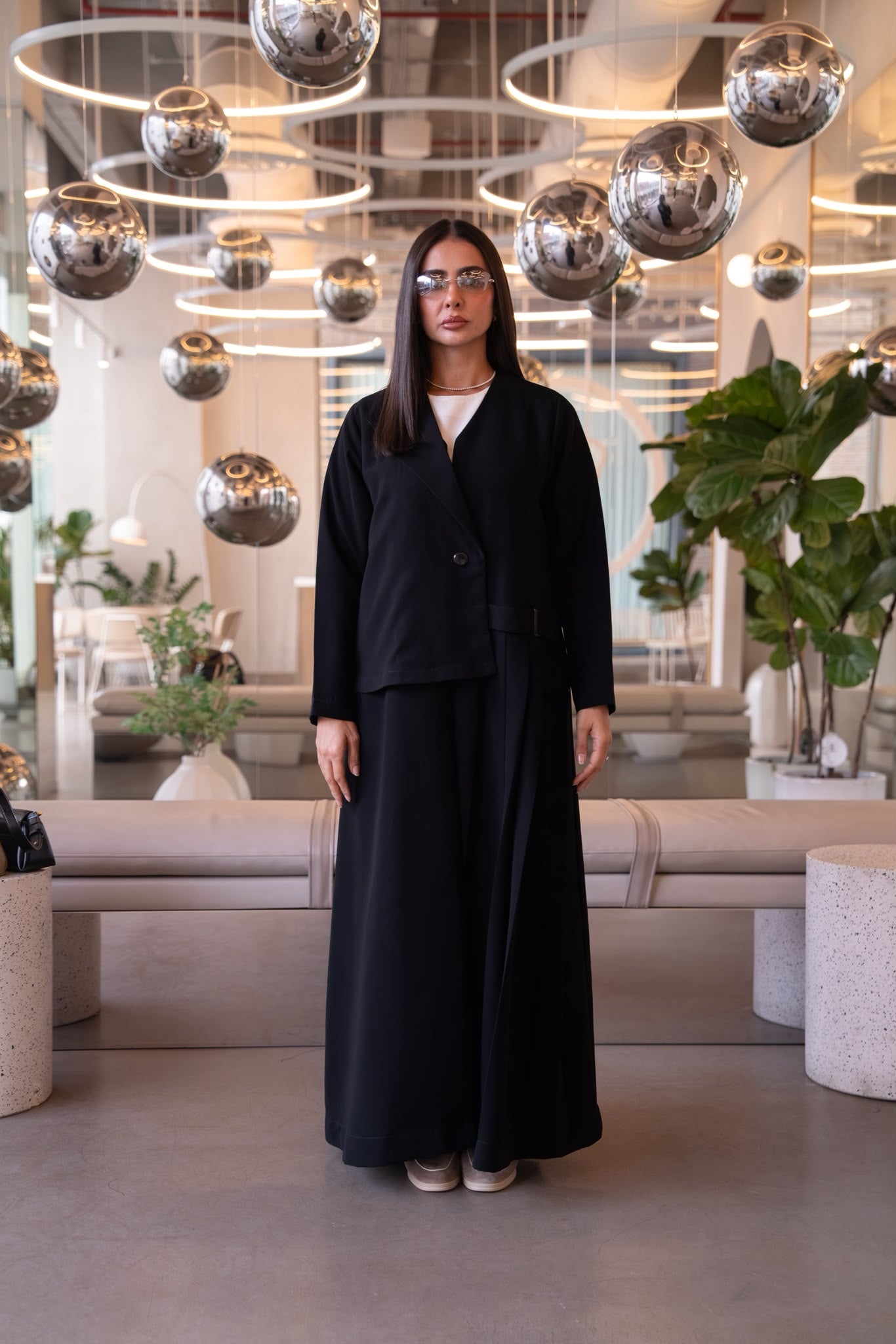 Black crepe abaya.C:6822