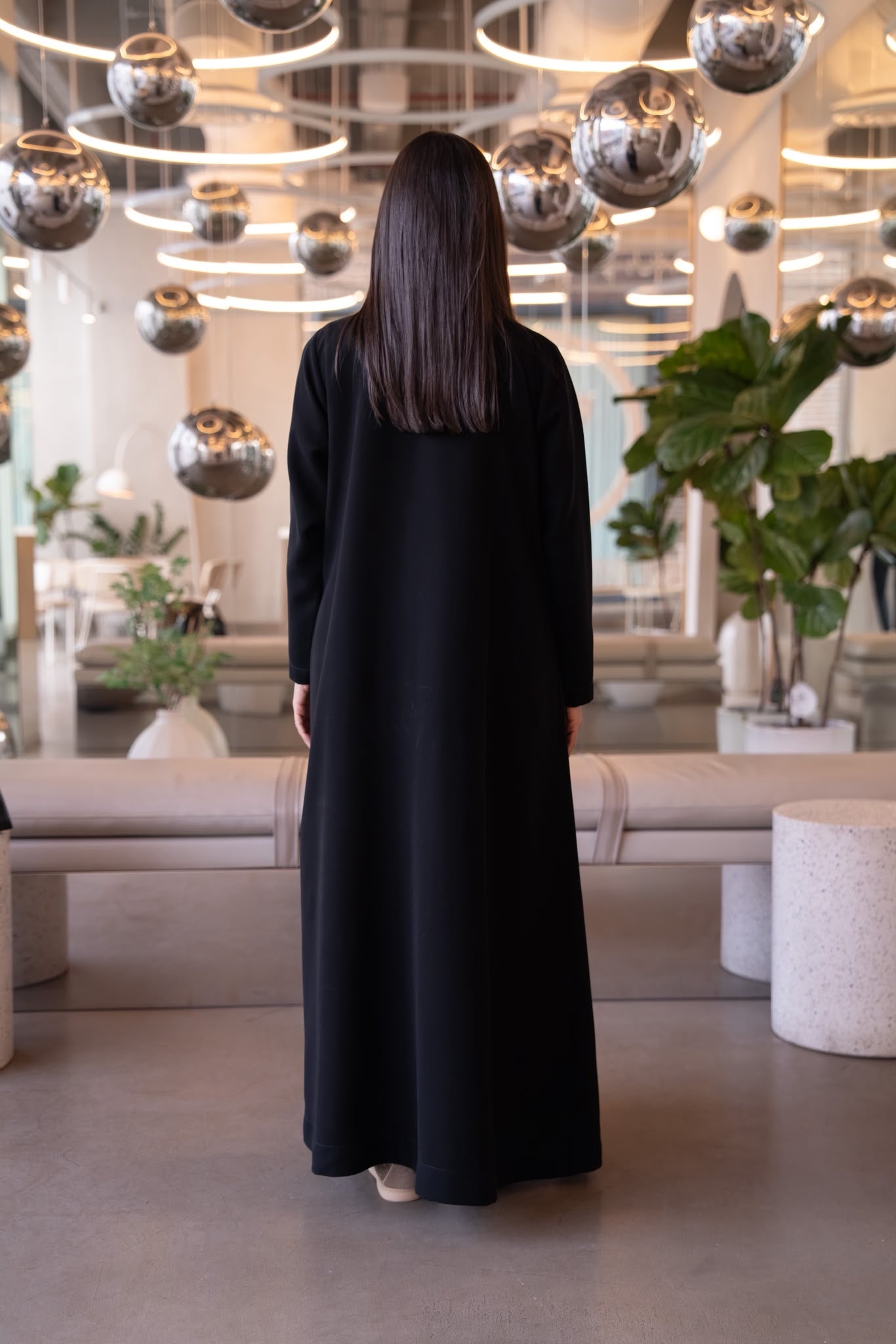 Black crepe abaya.C:6822