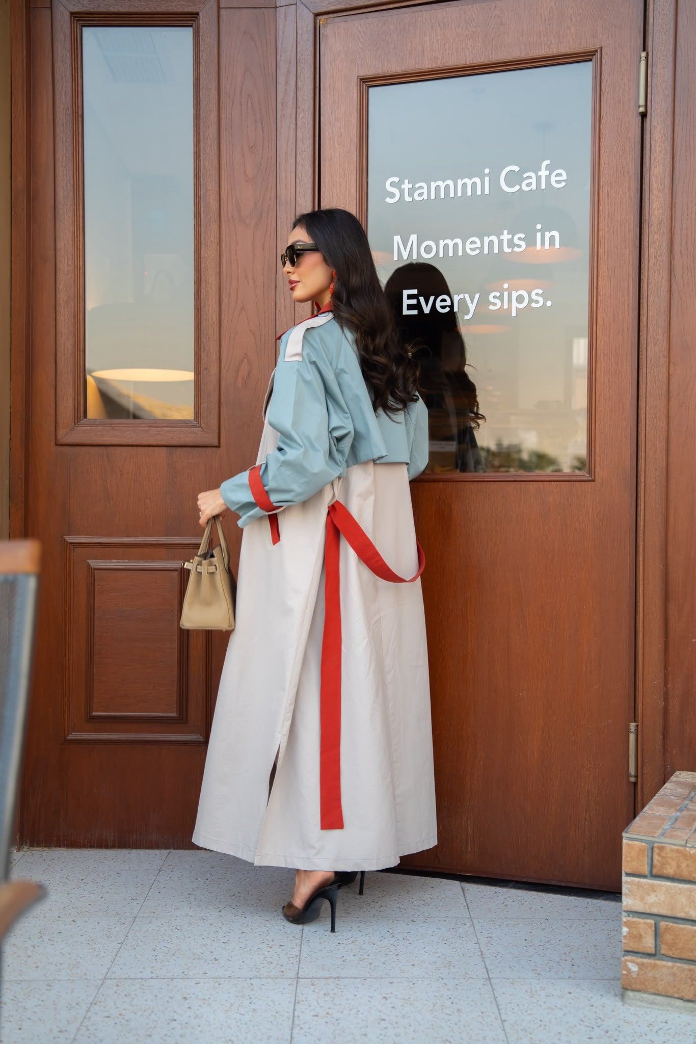 Gray trench coat.C:6815