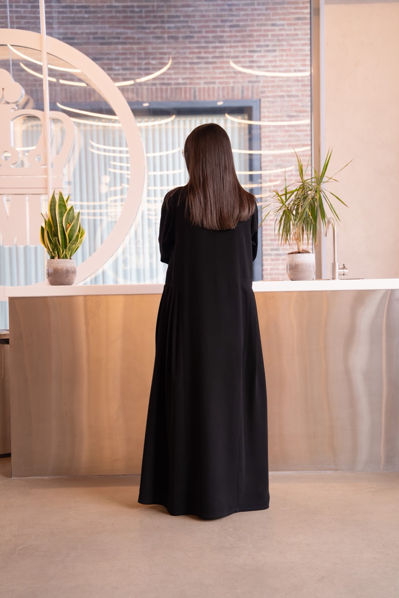 black crepe abaya.C:6814