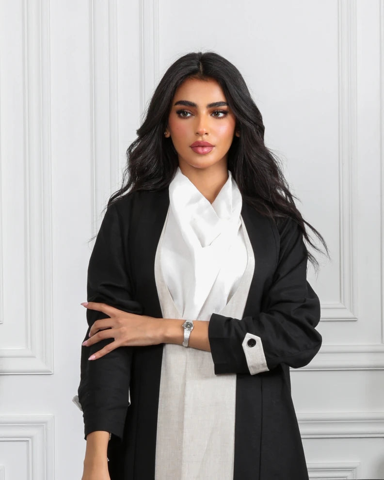 BLAIZER LINEN BLACK C:6489BLACK
