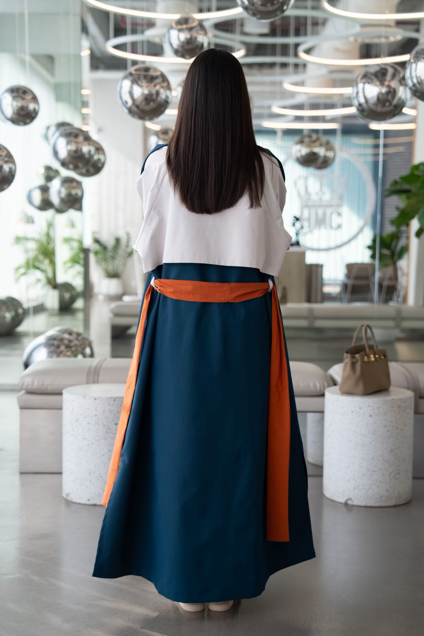 Dark blue trench coat. C:6815