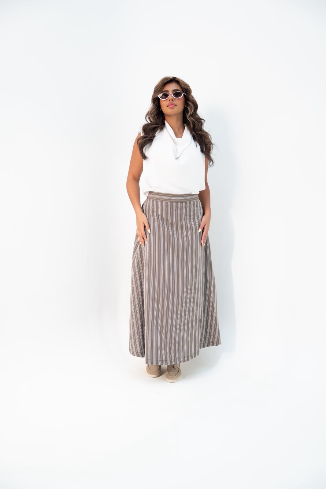 Blouse and skirt set, linen. C:246