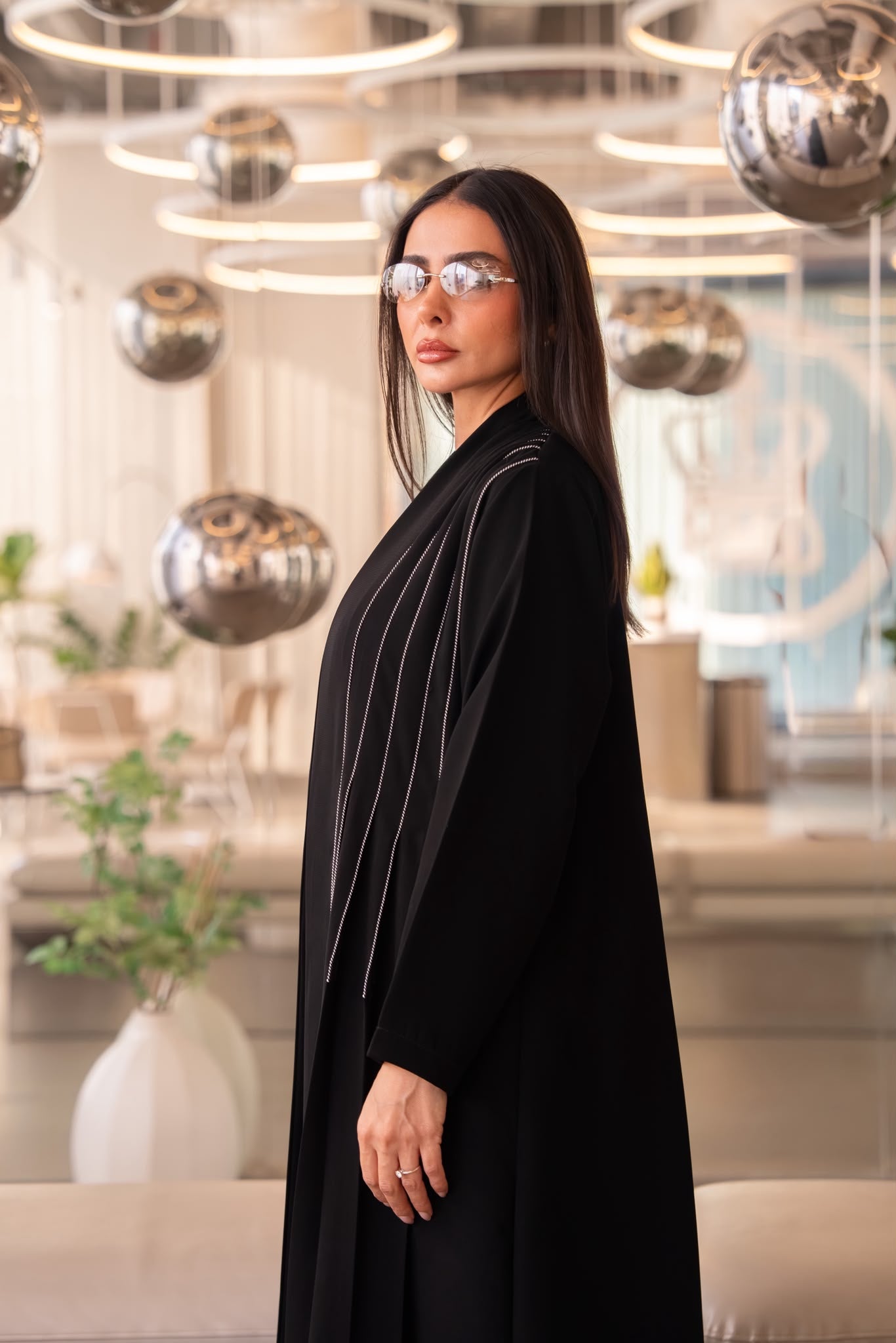 black crepe abaya.C:6637