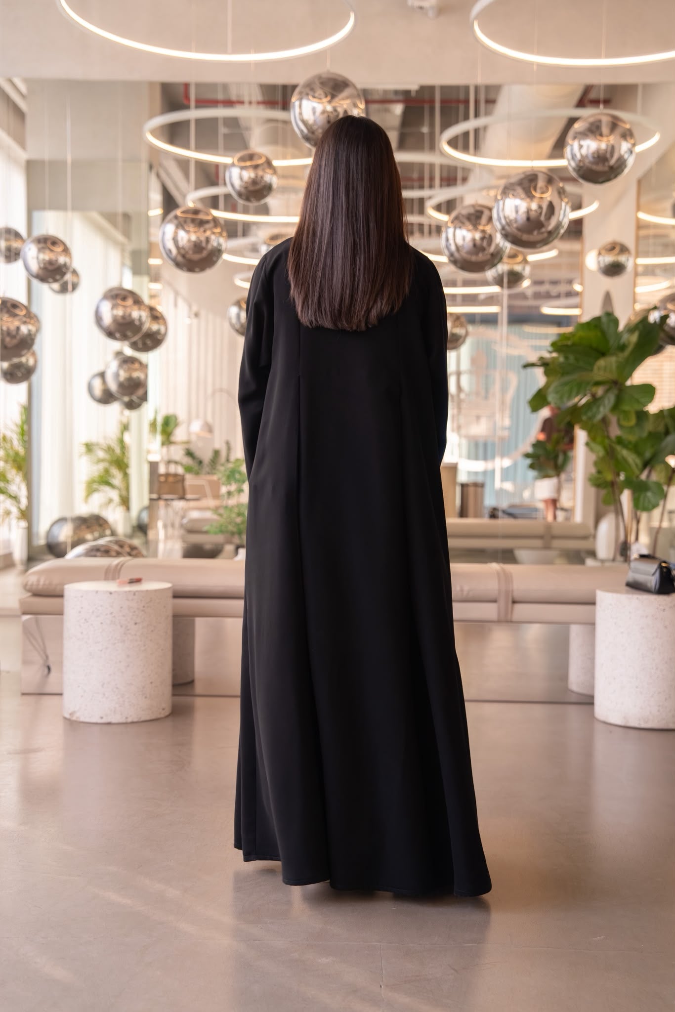 black crepe abaya.C:6637