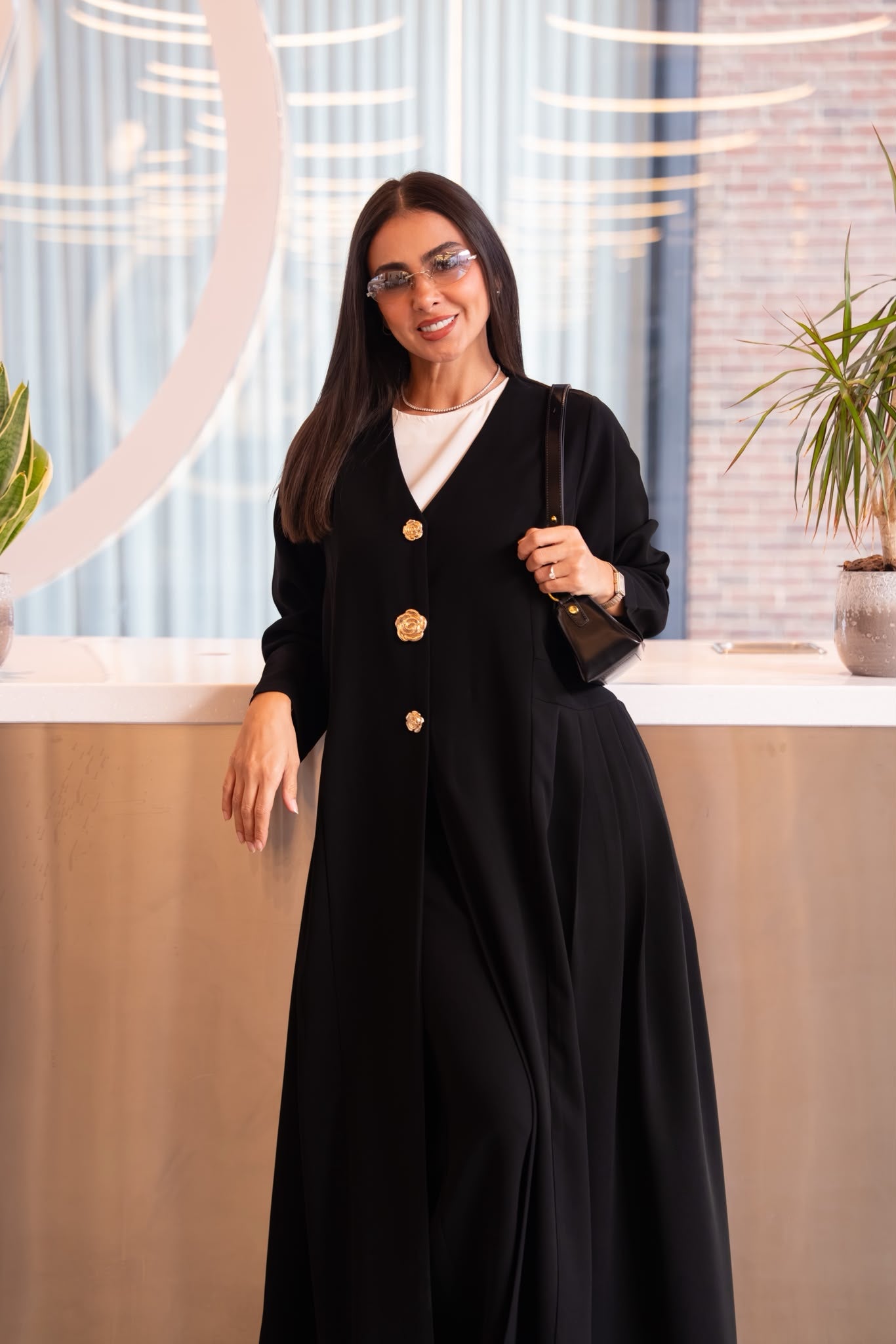 black crepe abaya.C:6814