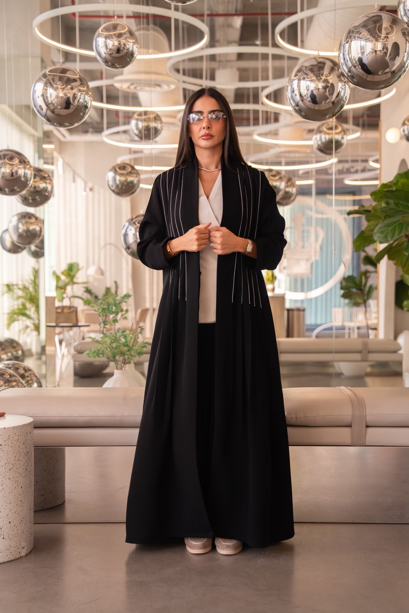 black crepe abaya.C:6637