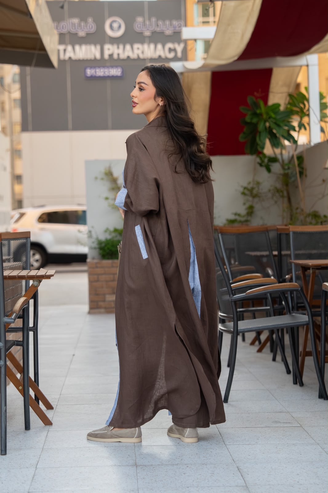 Brown trench coat.C:6818