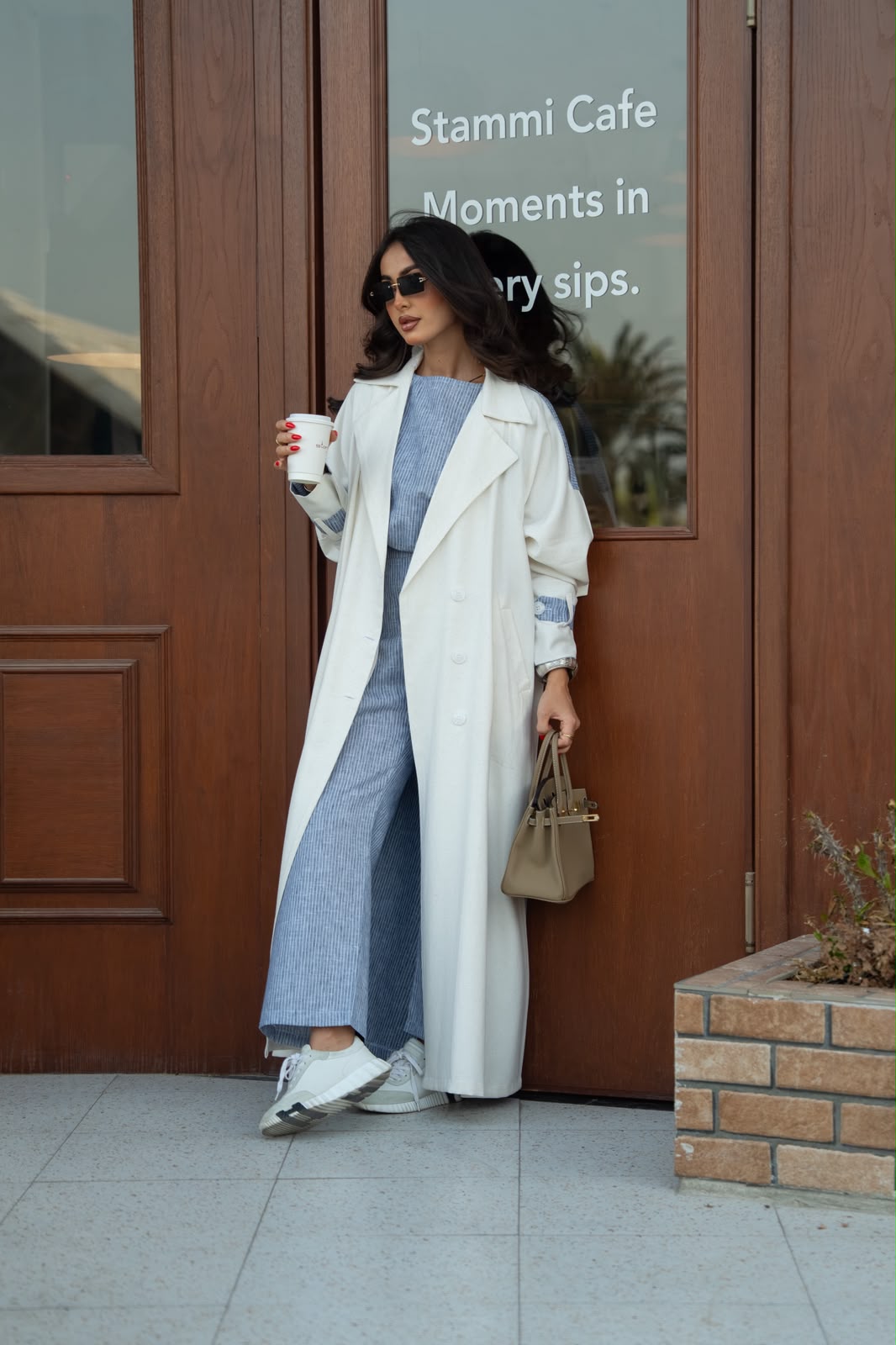 Blazer abaya made of linen and cotton.C:6815