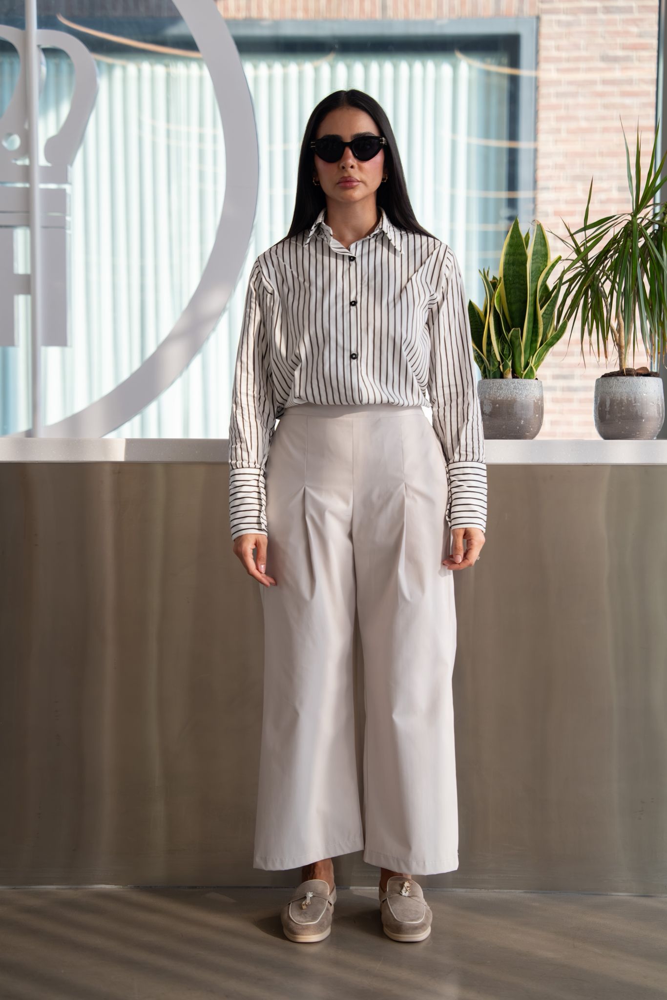 Striped shirt and trousers set.C:248