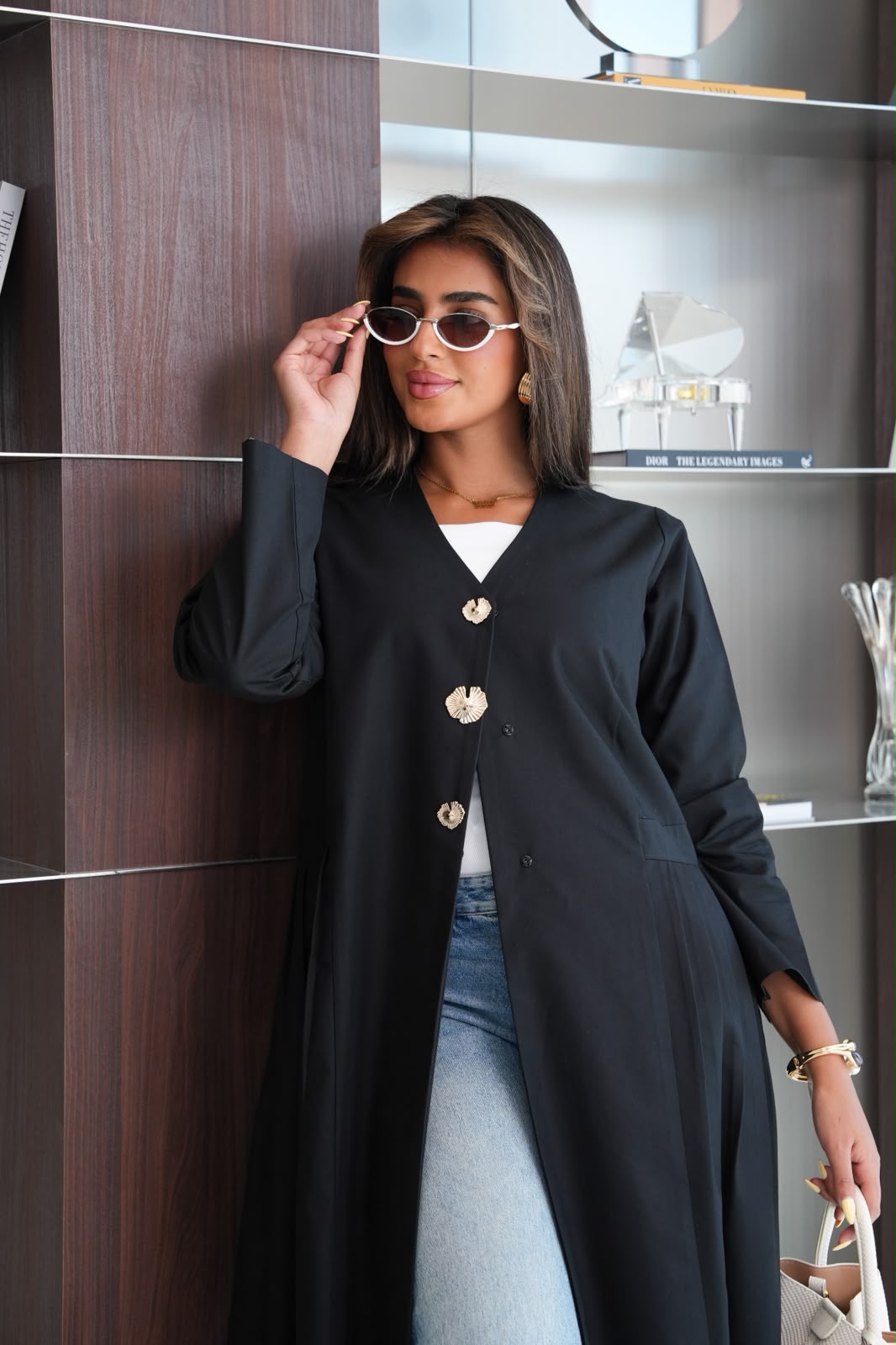 black crepe abaya. C:6814