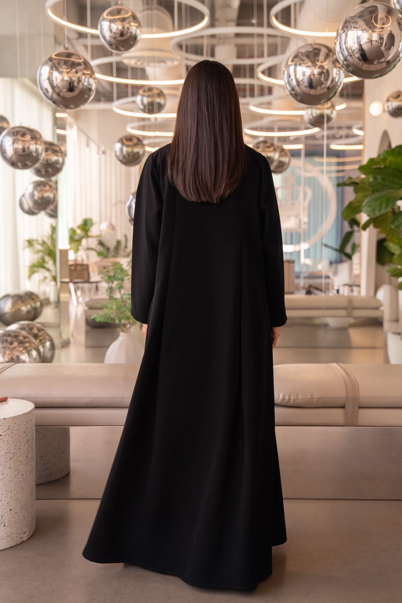 black crepe abaya.C:6637