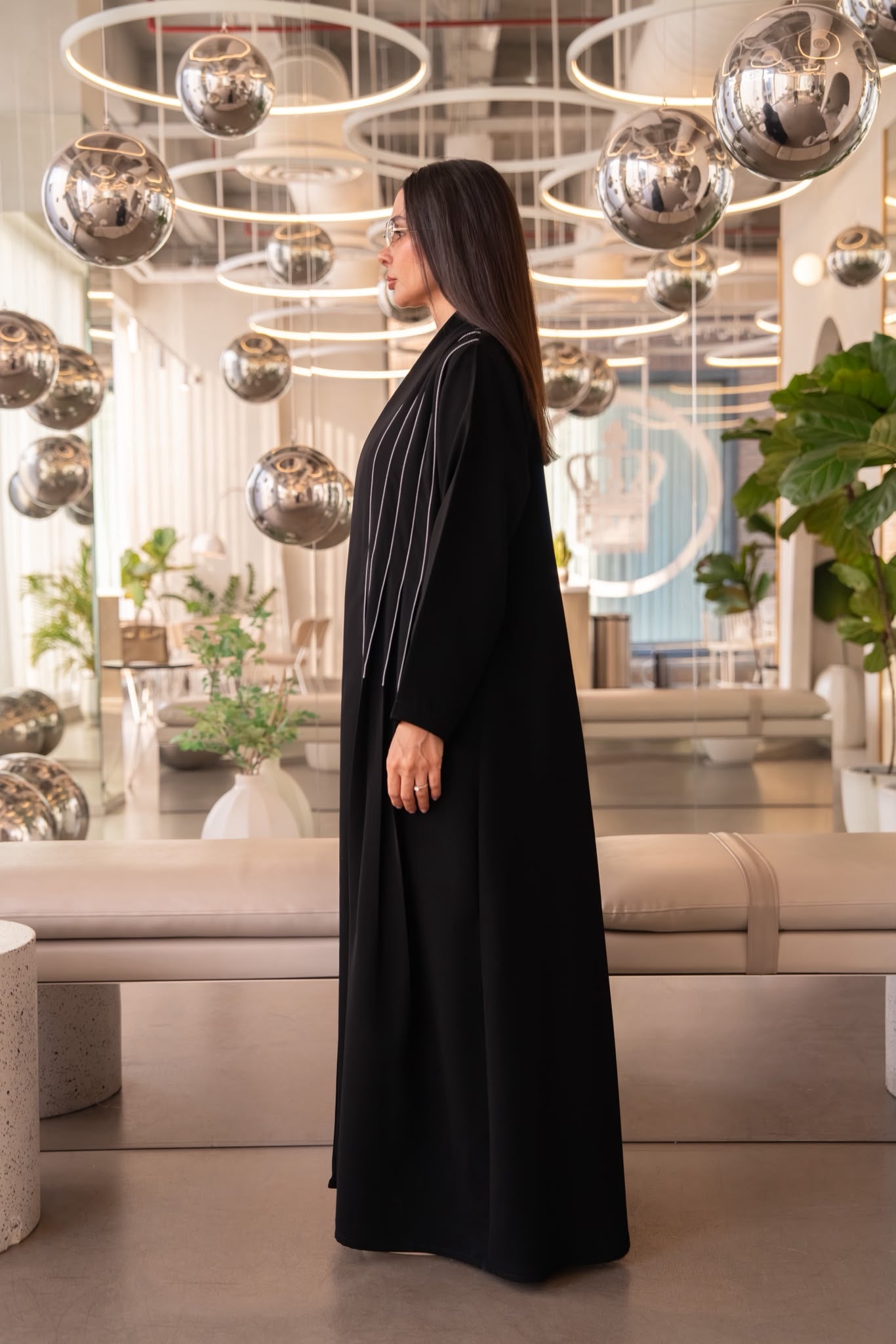black crepe abaya.C:6637