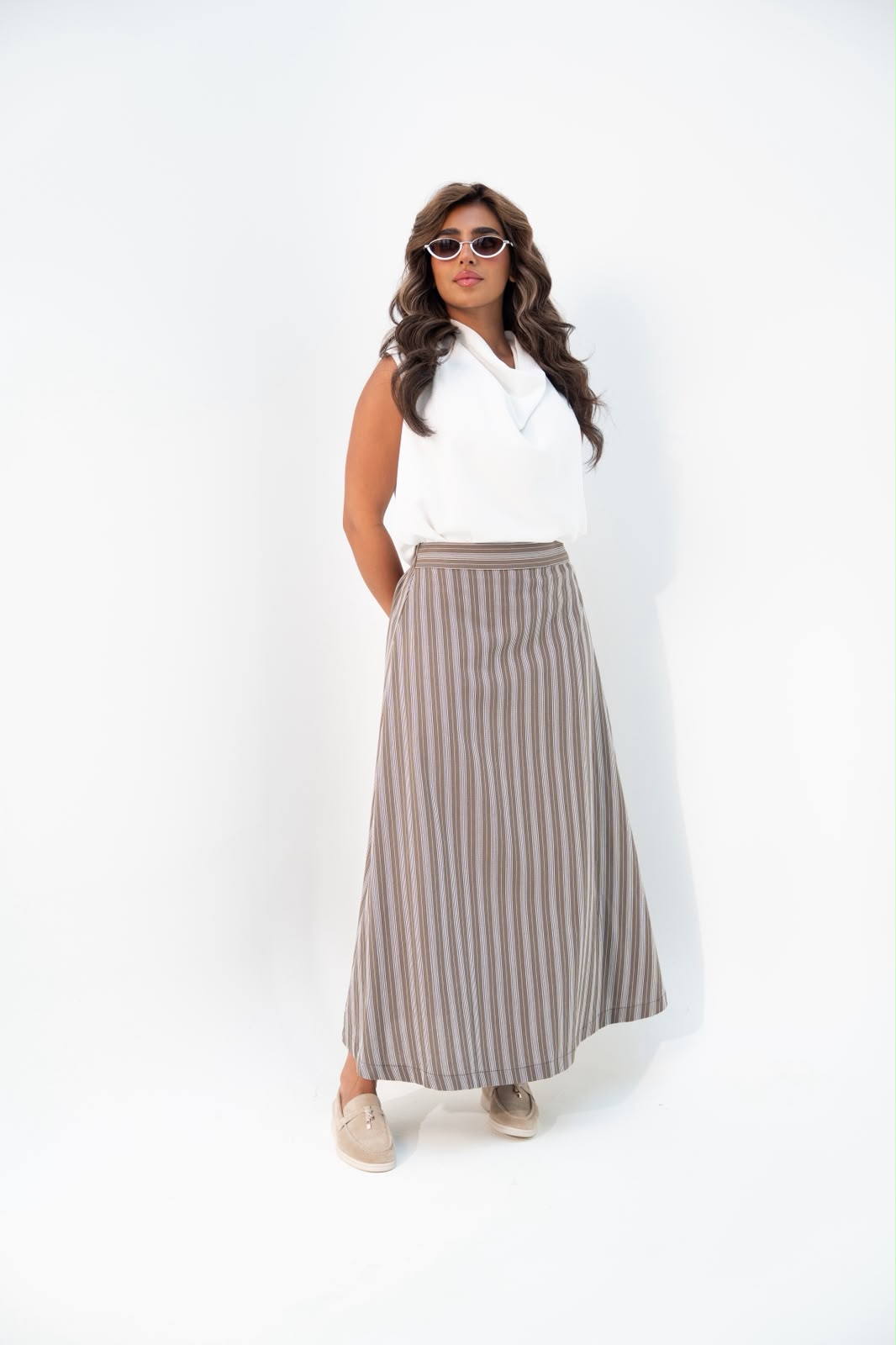 Blouse and skirt set, linen. C:246