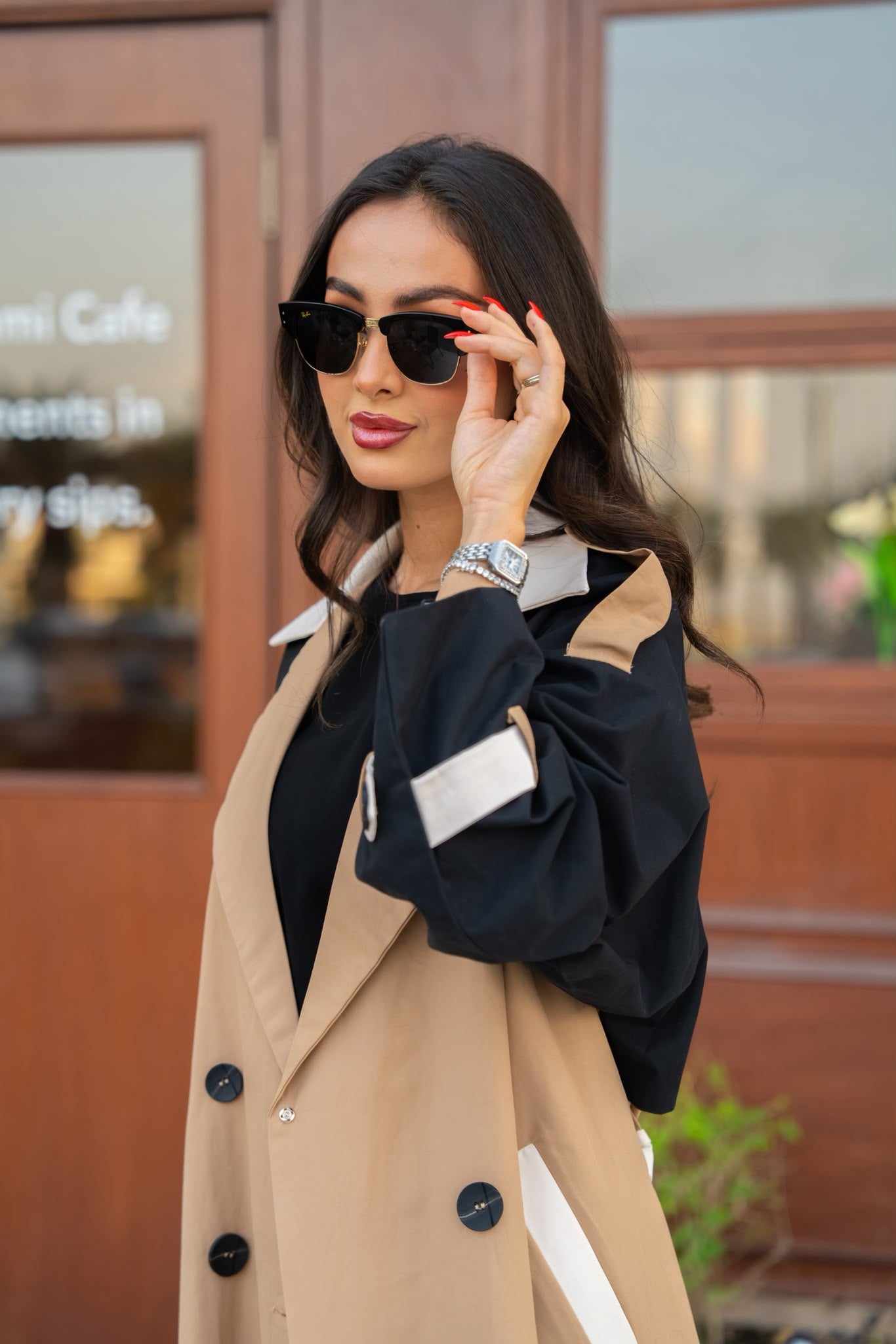 Beige trench coat.C:6815