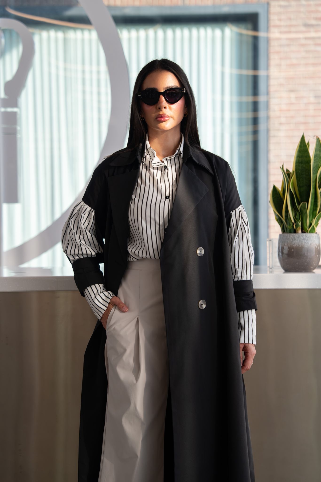 black trench coat. C:6816